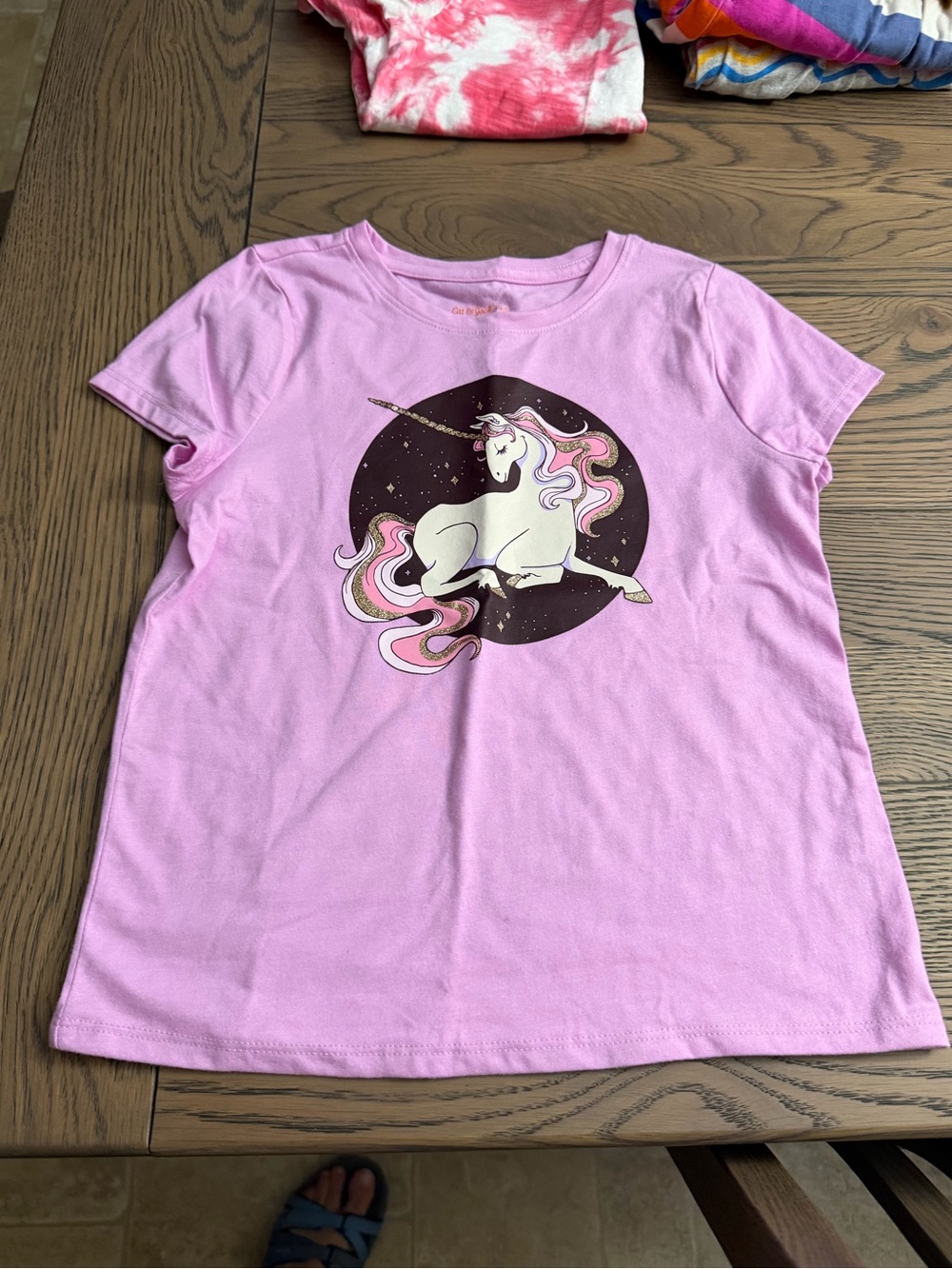 Girls' Pink Unicorn Graphic Tee